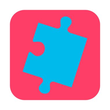 Yapboz simgesi, yapboz vektör çizimi ve alan arkaplanını kopyala