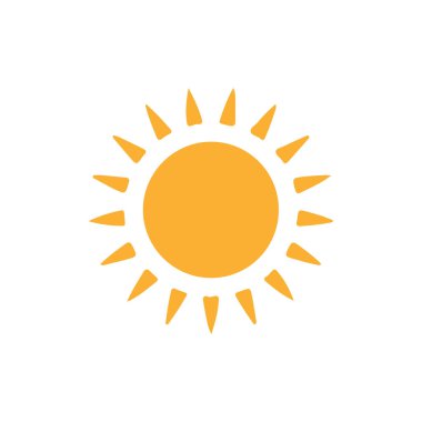 Güneş düz simge vektör çizim 