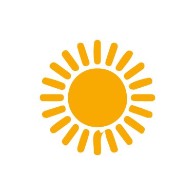 güneş simgesi. Düz tasarım 