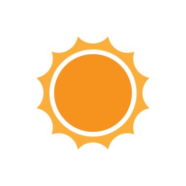 Güneş düz simge vektör çizim 