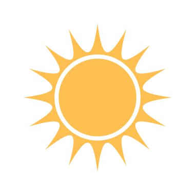 Beyaz arkaplanda izole edilmiş güneş simgesi