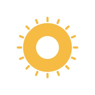 Güneş düz simge vektör çizim 