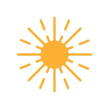 Güneş simgesi, vektör illüstrasyonu 