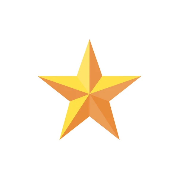 Golden Star Icon Isolated White — Stock Vector