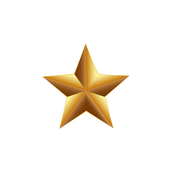 Icono Estrella Dorada Aislado Blanco — Vector de stock