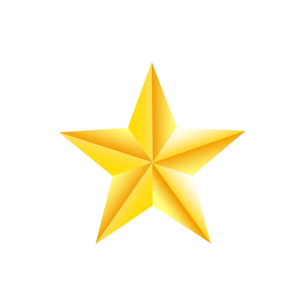 Golden Star Icon Isolated White — Stock Vector