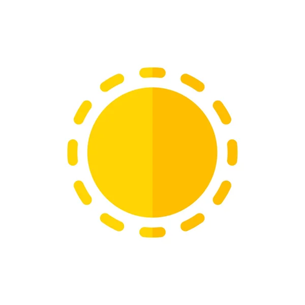 Icono Plano Del Sol Vector Ilustración — Vector de stock