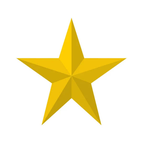 Ícone Estrela Dourada Isolado Branco —  Vetores de Stock