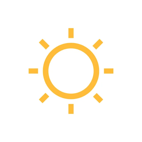 Ikona Słońca Izolowana Białym Tle — Wektor stockowy