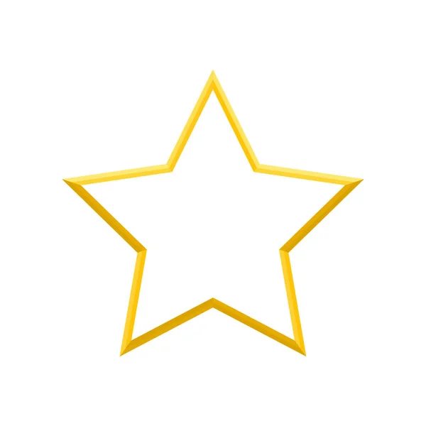 Golden Star Icon Isolated White — Stock Vector
