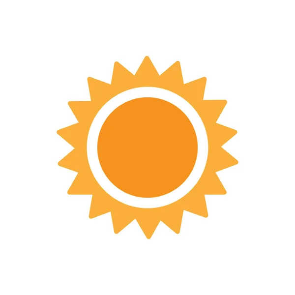 Sun Plochý Ikonu Vektorové Ilustrace — Stockový vektor