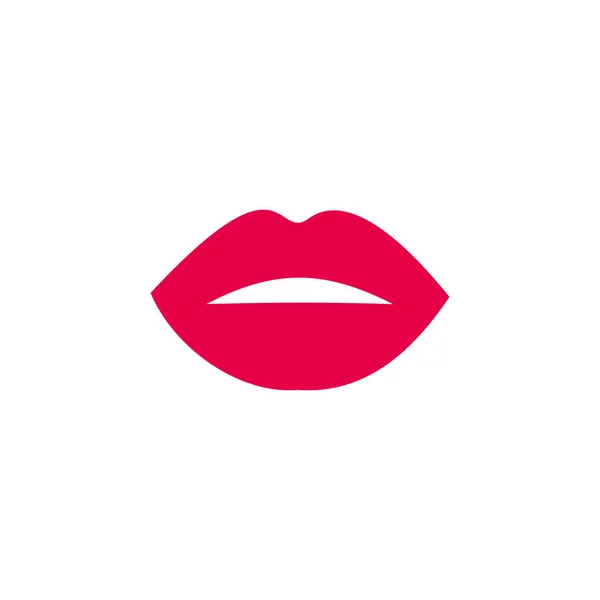 Κόκκινα Χείλη Απλό Εικονίδιο Διανυσματική Απεικόνιση — Διανυσματικό Αρχείο