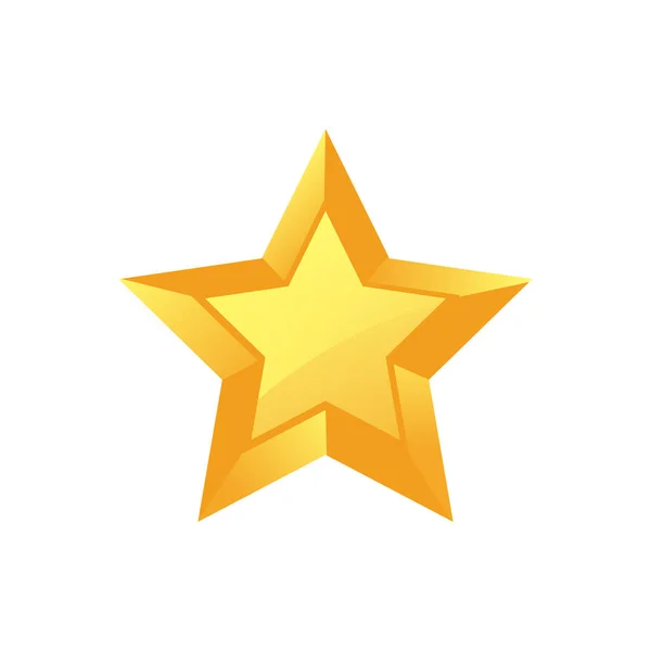 Złota Ikona Gwiazdy Odizolowana Białym — Wektor stockowy