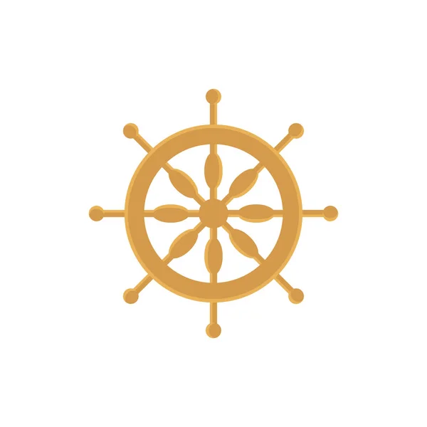 Rudder Ship Steering Wheel Simple Icon Vector Illustration — 스톡 벡터