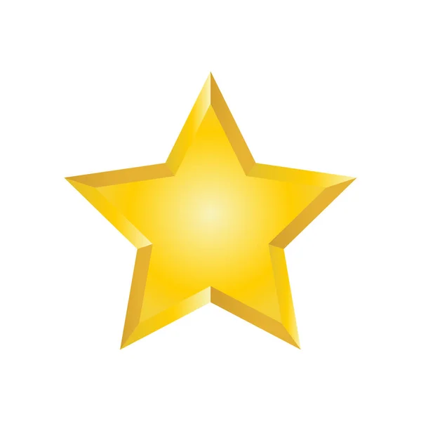 Icono Estrella Dorada Aislado Blanco — Vector de stock