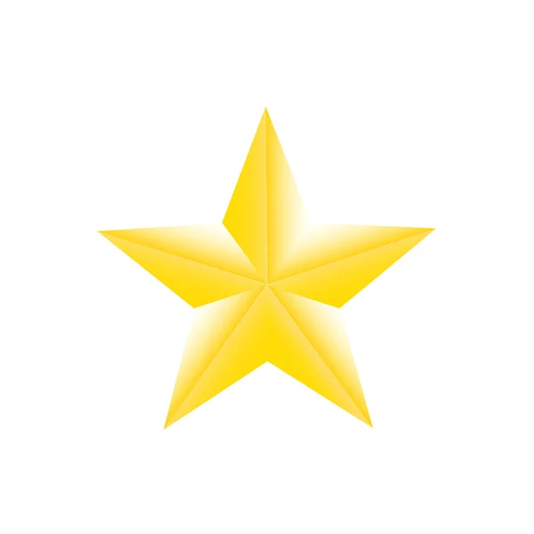 Beyaz Üzerine Izole Edilmiş Altın Yıldız Simgesi — Stok Vektör