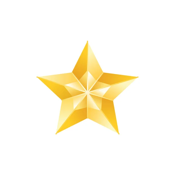 Złota Ikona Gwiazdy Odizolowana Białym — Wektor stockowy