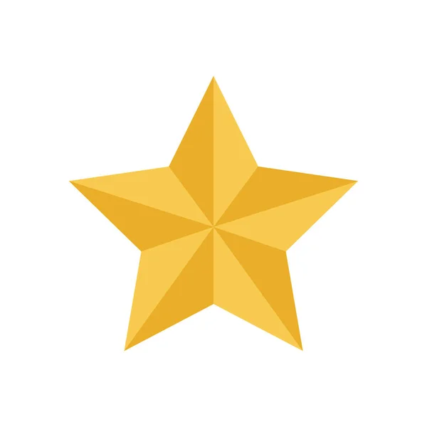 Arany Csillag Ikon Elszigetelt Fehér — Stock Vector