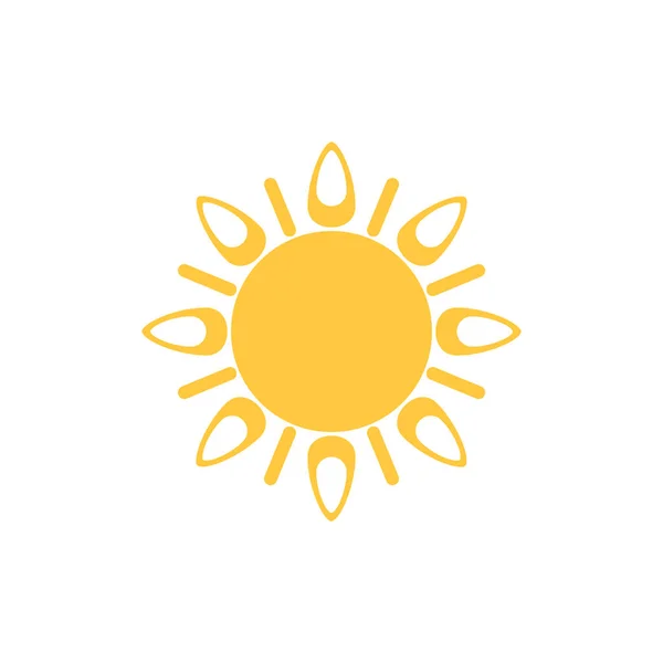 Sluneční Ikona Izolované Bílém Pozadí — Stockový vektor