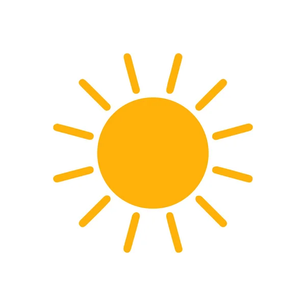 Zon Pictogram Geïsoleerd Witte Achtergrond — Stockvector