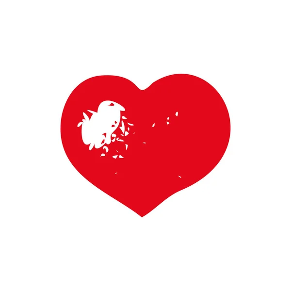 Romantic Heart Shape Icon Vector Illustration — Stockvektor