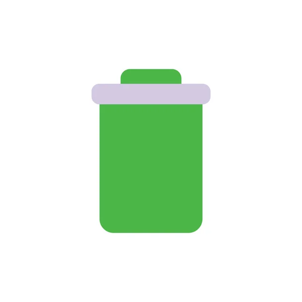 Trash Bin Flat Icon Illustration Recycle Symbol — Stok Vektör