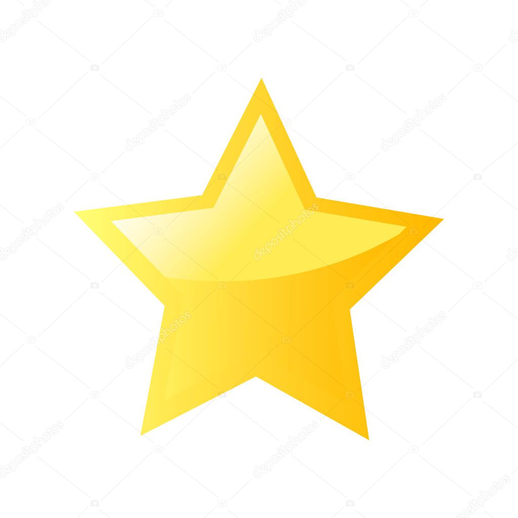 golden star icon isolated on white