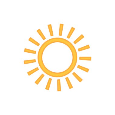 güneş simgesi. Düz tasarım 