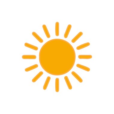 Güneş simgesi, vektör illüstrasyonu 
