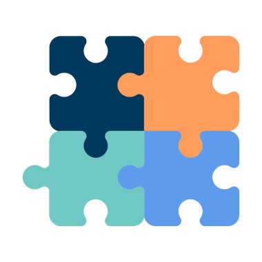 Yapboz simgesi, yapboz vektör çizimi ve alan arkaplanını kopyala