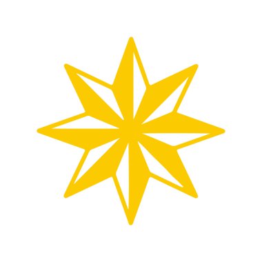 yıldız simgesinin renk vektör illüstrasyonu