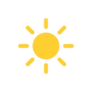 Güneş simgesi, vektör illüstrasyonu 