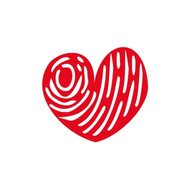 romantik kalp şekli simgesi, vektör illüstrasyonu