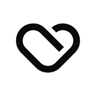 romantik kalp şekli simgesi, vektör illüstrasyonu