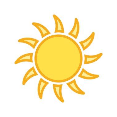 Güneş simgesi, vektör illüstrasyonu 