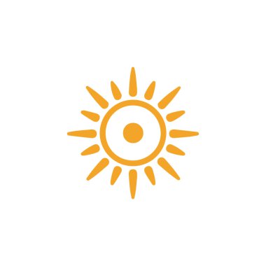 Güneş simgesi, vektör illüstrasyonu 