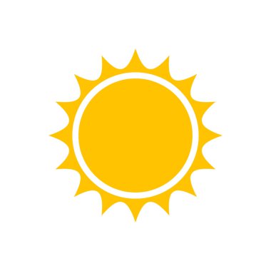 Güneş simgesi, vektör illüstrasyonu 
