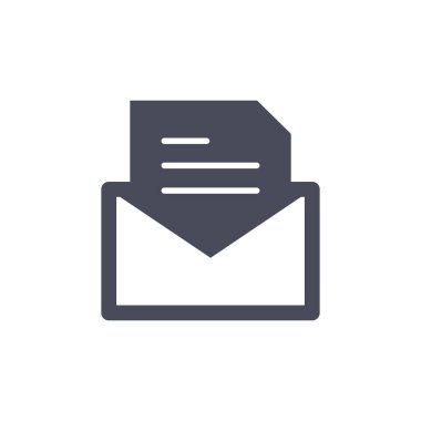 envelope mail icon vector isolated on white background, email transparent sign, line and stroke elements in outline style