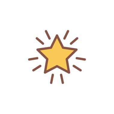 yıldız simgesinin renk vektör illüstrasyonu