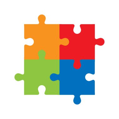 Yapboz simgesi, yapboz vektör çizimi ve alan arkaplanını kopyala