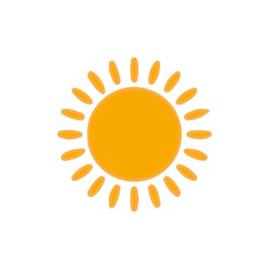 güneş simgesi. Düz tasarım 