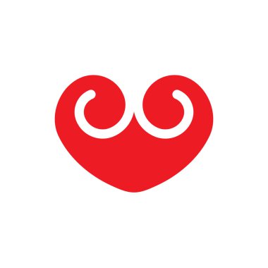 romantik kalp şekli simgesi, vektör illüstrasyonu