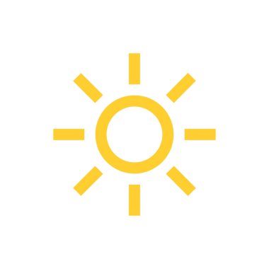 güneş simgesi. Düz tasarım 