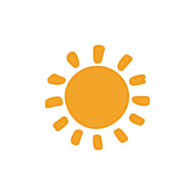 Güneş simgesi, vektör illüstrasyonu 