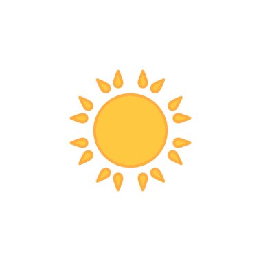 Güneş simgesi, vektör illüstrasyonu 