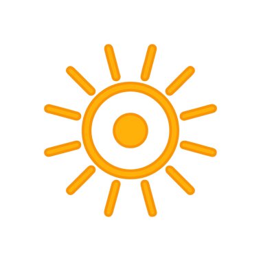 güneş simgesi. Düz tasarım 