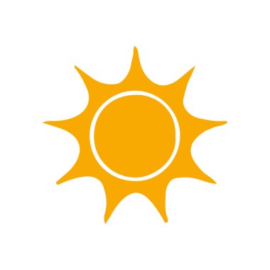 Güneş simgesi, vektör illüstrasyonu 