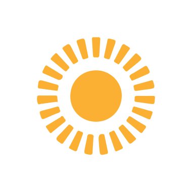 güneş simgesi. Düz tasarım 