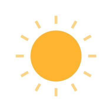 Güneş simgesi, vektör illüstrasyonu 