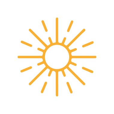 güneş simgesi. Düz tasarım 